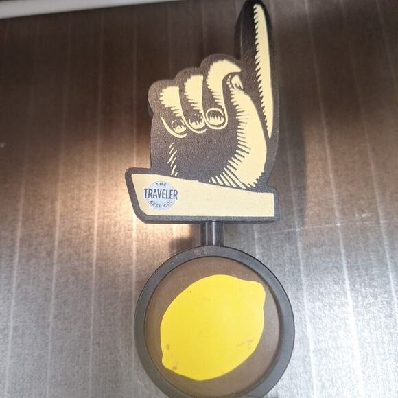 THE TRAVELER BEER CURIOUS TRAVELER LEMON SHANDY TAP HANDLE DRAFT PULL TAP. - Picture 2 of 8